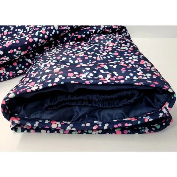 New Roebuck & Co Snow Pants Girls Large 14 Navy Blazer Water Resistant Dots - Picture 8 of 16